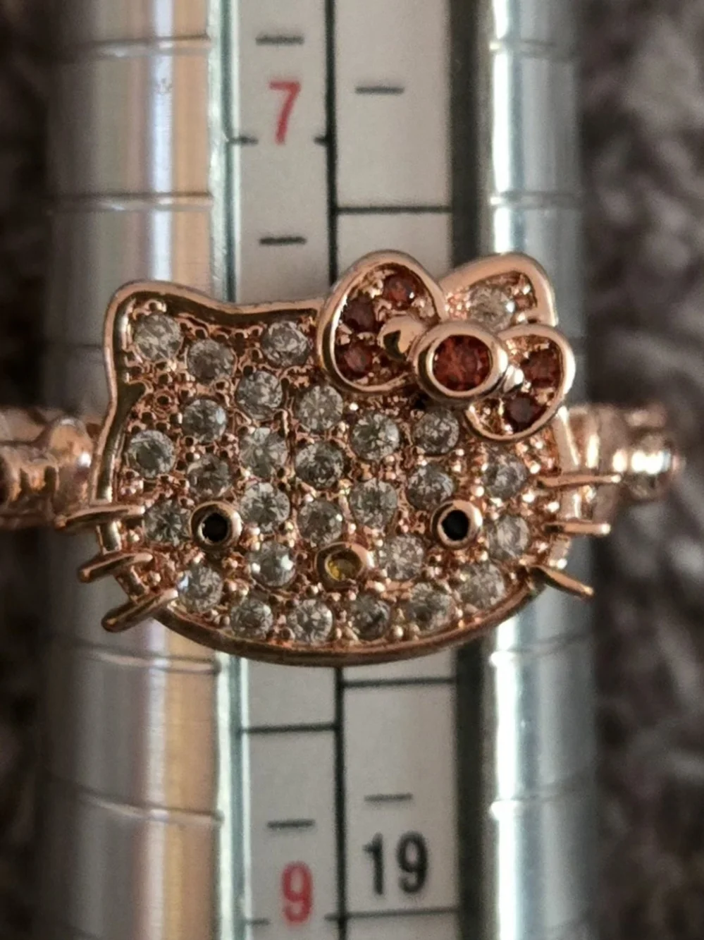 *Fragrant Jewels* Rose Gold Hello Kitty Crystal Ring